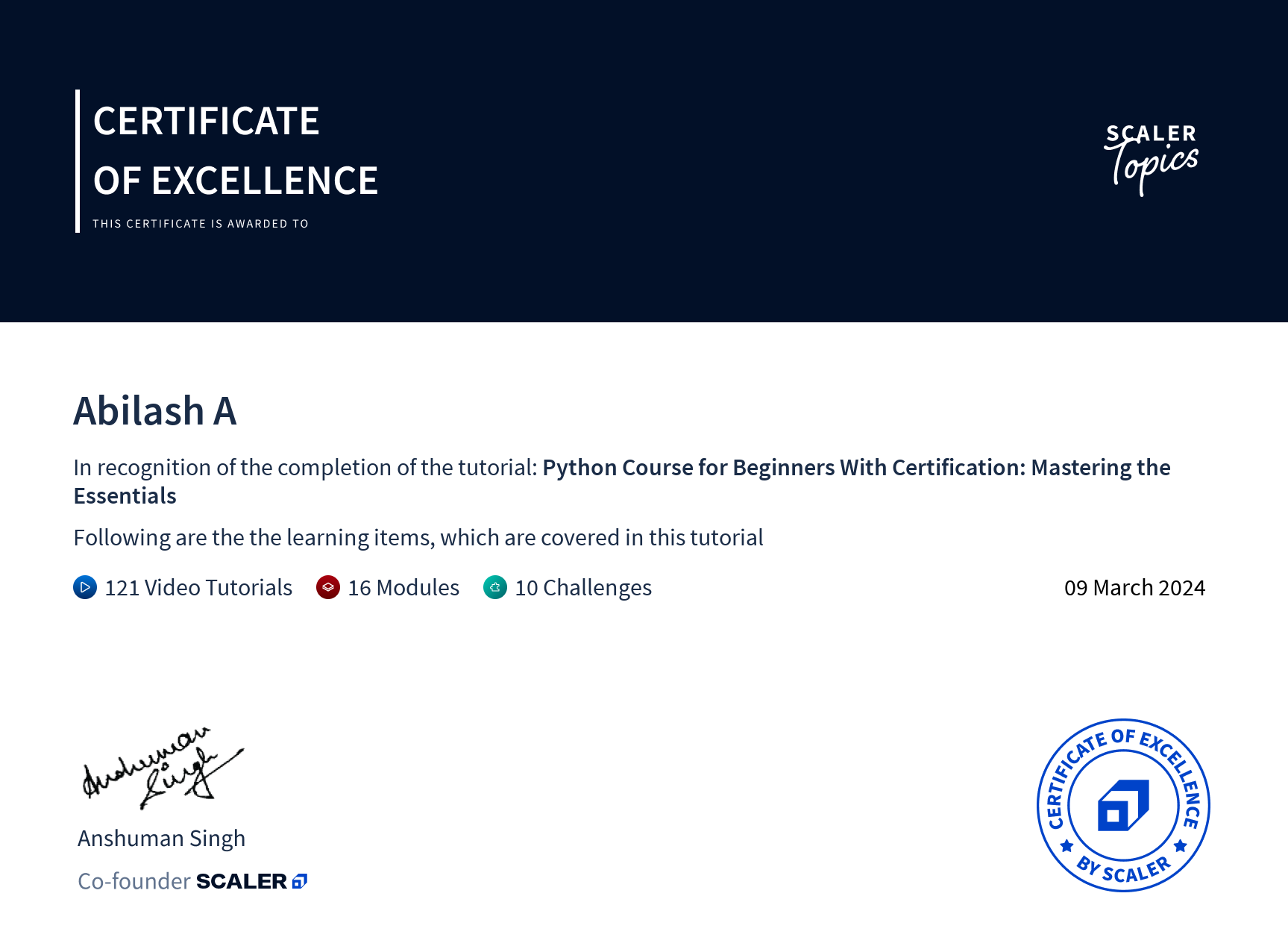Python Beginners Certificate