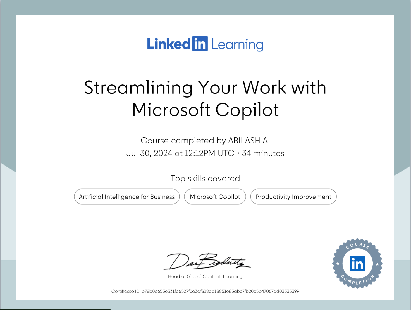 Microsoft Copilot Certificate